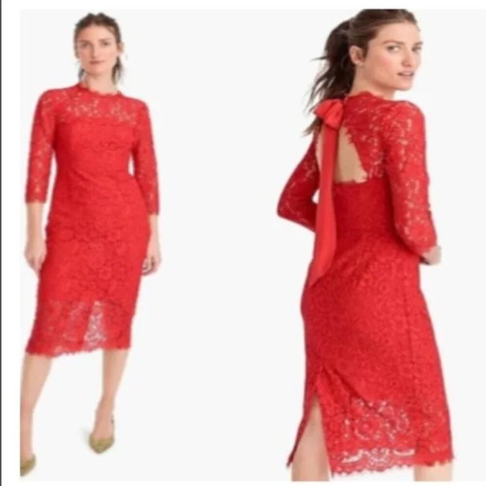 JCrew Red Lace Dress